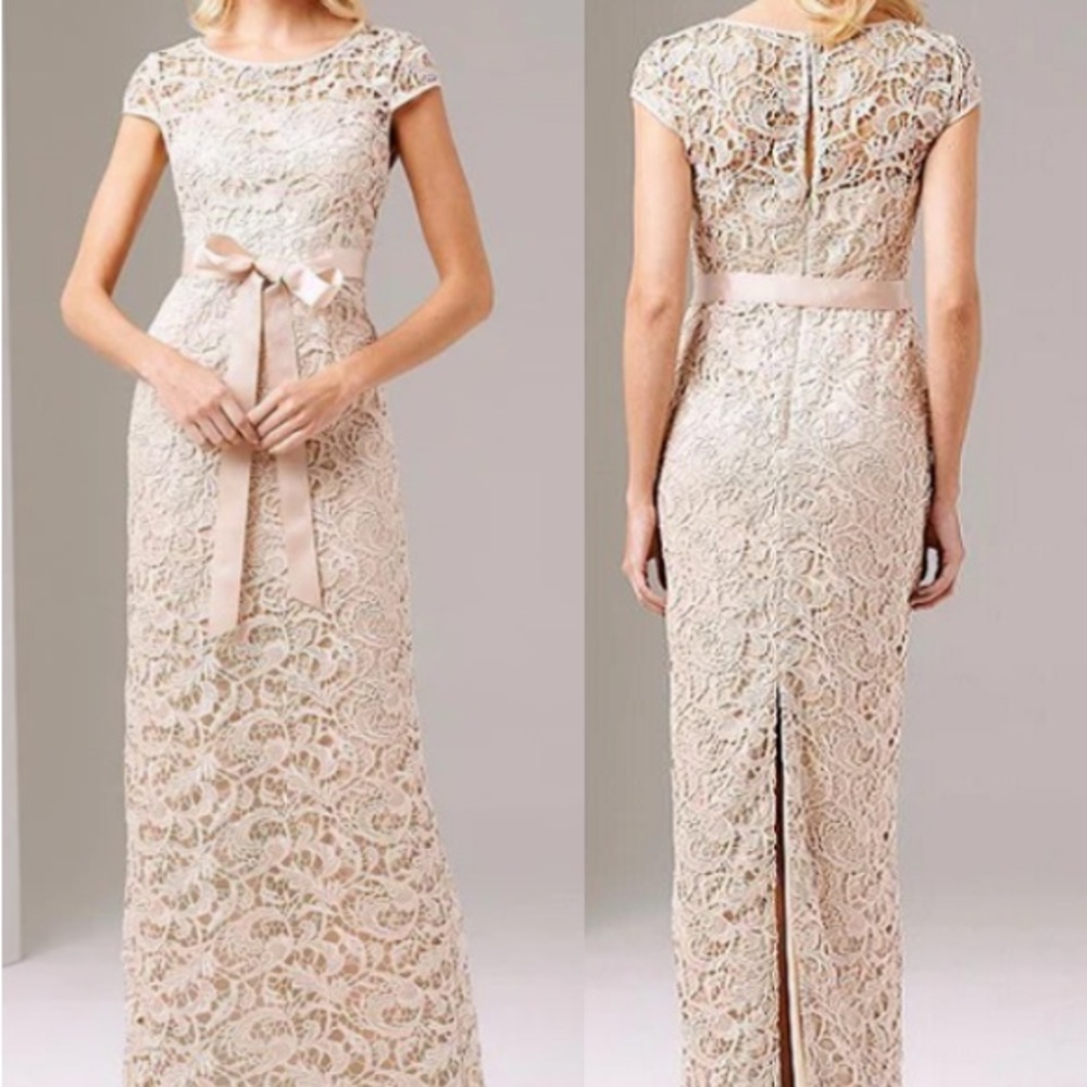 Adrianna Papell Ivory Lace Wedding Formal Dress